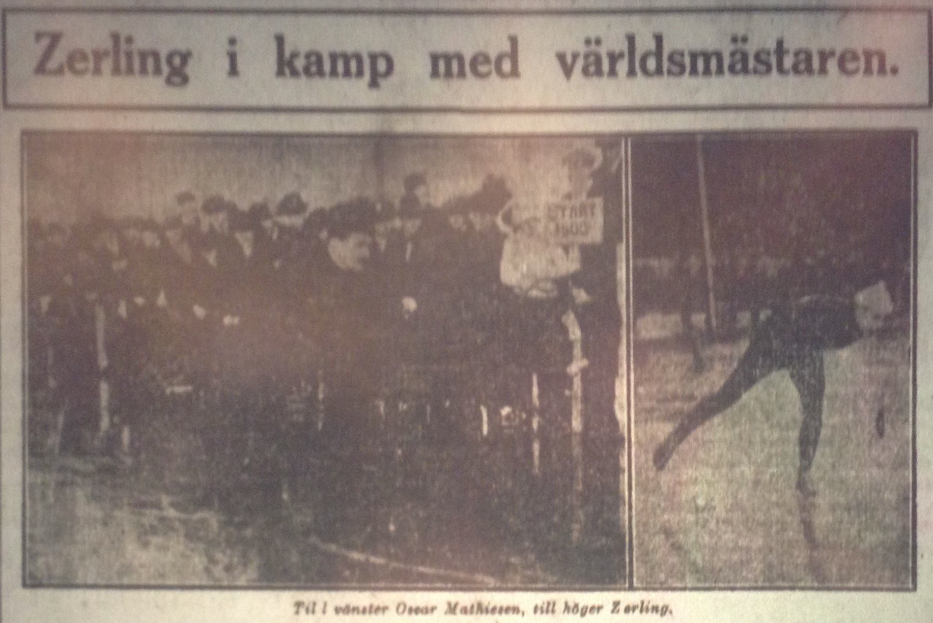 Zerling against the champion Mathisen, from Dagens Nyheter